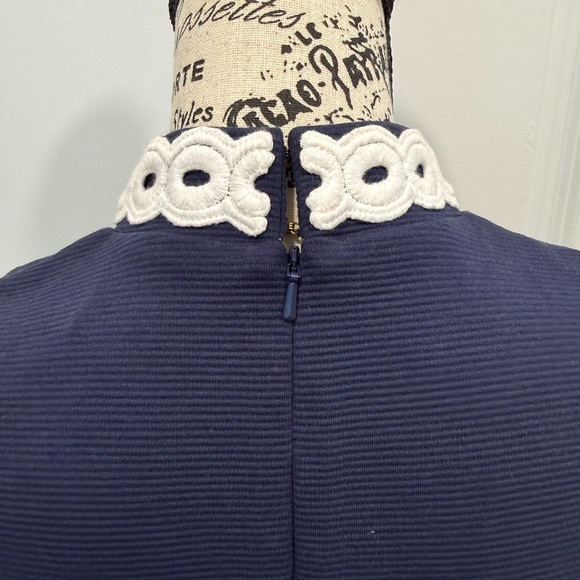 Lilly Pulitzer Navy Dress with White Embroidered Accents - Picture 6 of 8